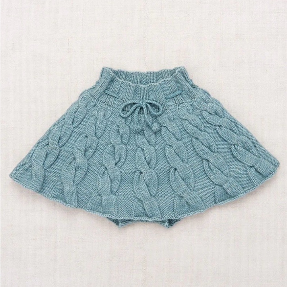NWT. Misha and Puff Kids Cable Skating Skirt, Yonder, Size 6y